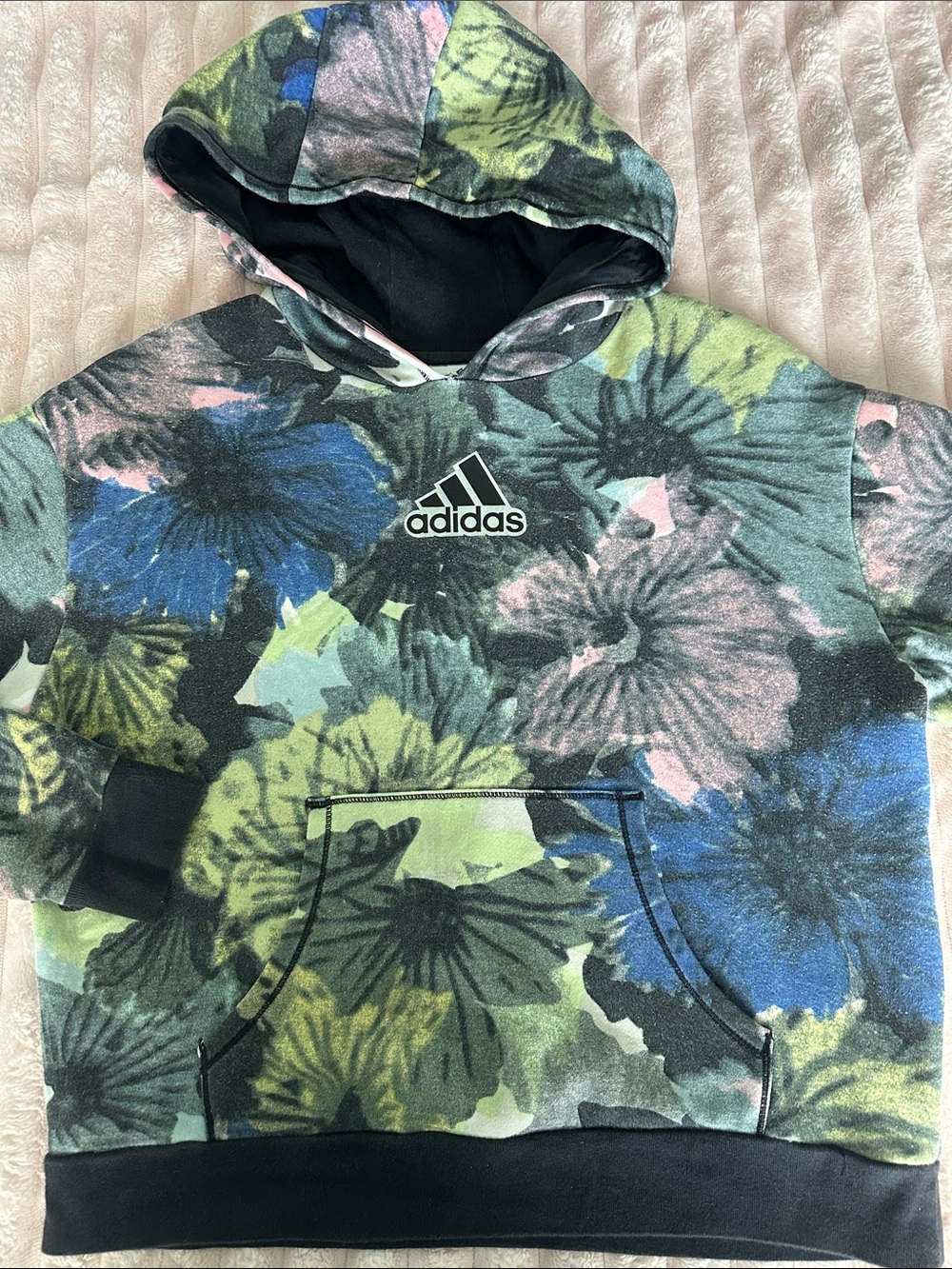 Girls Adidas Floral Pullover Hoodie